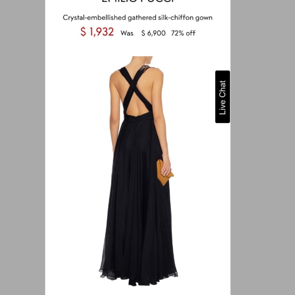 NWT Emilio Pucci Crystals Beaded Chiffon Gown - Picture 3 of 4
